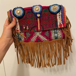 Handmade clutch with beads